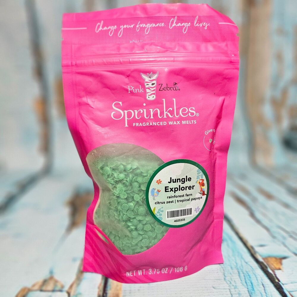 Pink Zebra Sprinkles Jungle Explorer Fragranced Wax Melts 3.75 oz New Sealed